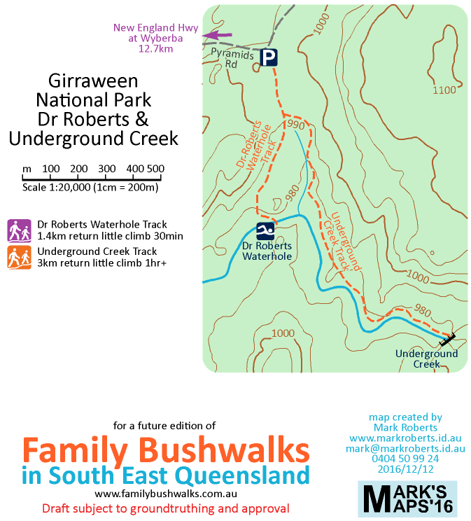Dr Roberts and Underground Creek, Girraween National Park