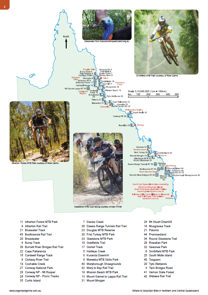 Where to Mountain Bike in Northern and Central Queensland Second Edition, Contents Page